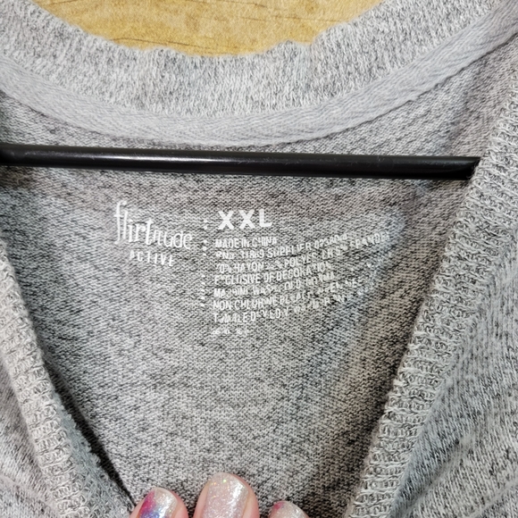 3/$15 Flirtitude Gray Cropped Sweatshirt Size XXL - Picture 3 of 5